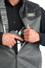 Cinch Men's Grey Poly-Wool Concealed Carry Vest with Charcoal Printed Western Yoke