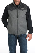 Pard's Western Shop Cinch Men's Grey Poly-Wool Concealed Carry Vest with Charcoal Printed Western Yoke