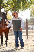 Cinch Men's Olive Color Block/Southwest Print Reversible Quilted Vest
