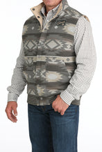 Cinch Men's Olive Color Block/Southwest Print Reversible Quilted Vest