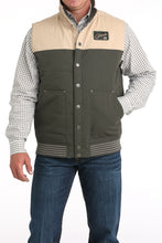 Pard's Western Shop Cinch Men's Olive Color Block/Southwest Print Reversible Quilted Vest
