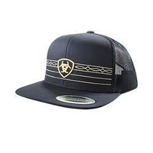 Pard's Western Shop Ariat Navy Ballcap with Ariat Shield & Boot Stitch Embroidery