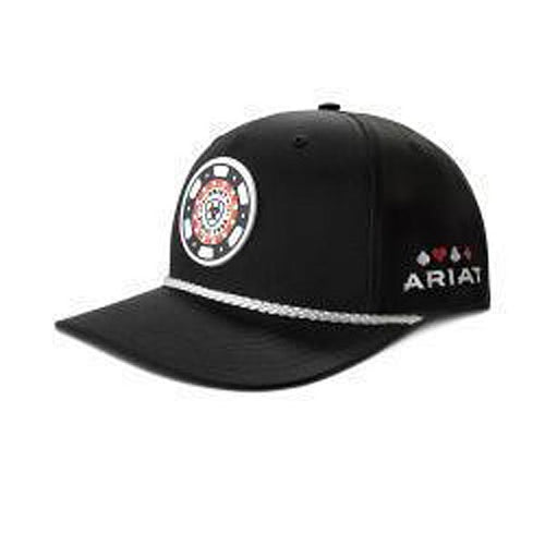Ariat Black Ballcap with Poker Chip Patch