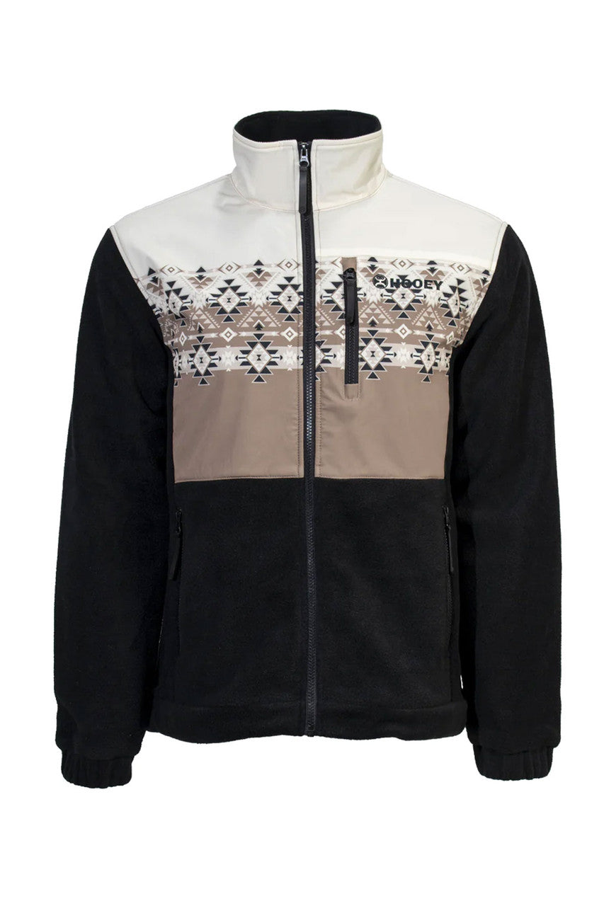 Pard's Western Shop Hooey Black/Tan/White Aztec Tech Fleece Jacket for Men