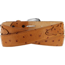 Tony Lama Brown Ostrich Print Leather Belt