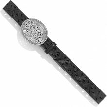 Tony Lama Black Filigree Belt with Oval Filigree Floral Buckle