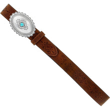 Justin Aged Bark Native Heart Belt with Turquoise Heart Oval Buckle