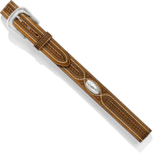Tony Lama Brown Embossed Basket Weave Cross Creek Belt with Conchos