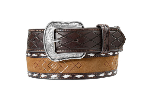 Pard's Western Shop 3D Brown Diamond Stitch Belt