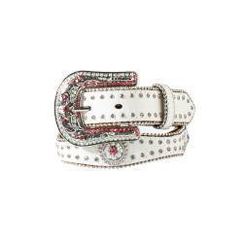 Pard's Western Shop Nocona Girls White Scalloped Rhinestone Belt