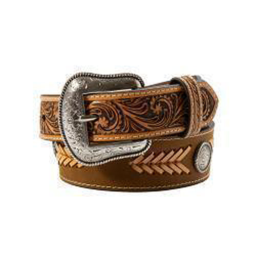 Pard's Western shop Nocona Kids Brown Laced Belt with Round Conchos