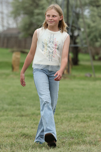 Pard's Western Shop Cruel Girl Light Stonewash High Rise Wide Leg Jeans for Girls