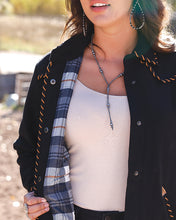 Cruel Girl Black Western Whipstitched Shirt Jacket for Women