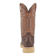 Dingo Brown Ostrich Print Round Toe Western Boots for Men