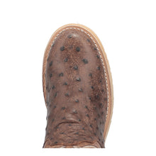 Dingo Brown Ostrich Print Round Toe Western Boots for Men