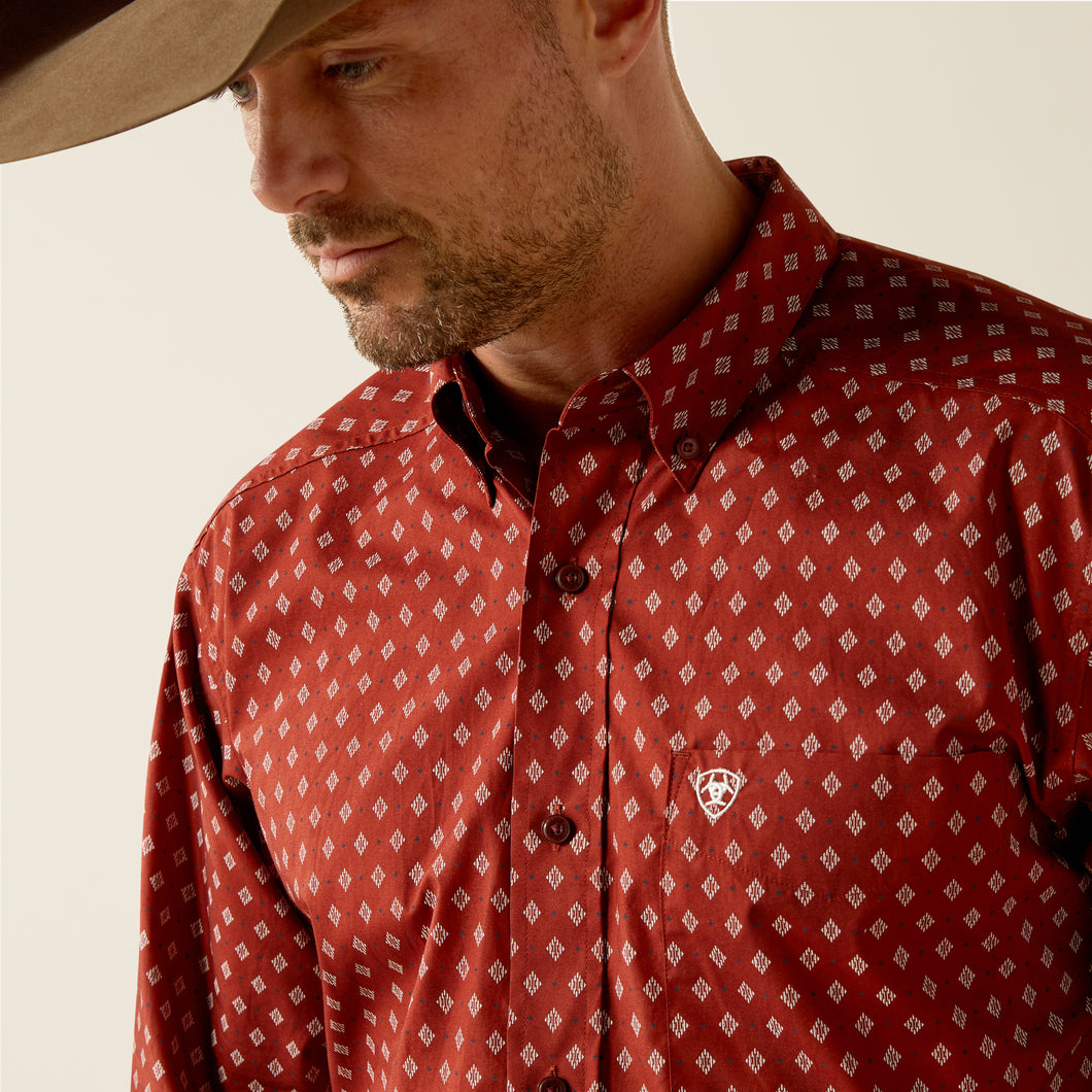 mens burgundy polka dot dress shirt Men's Burgundy/dotted Slim Fit Easy-iron Shirt