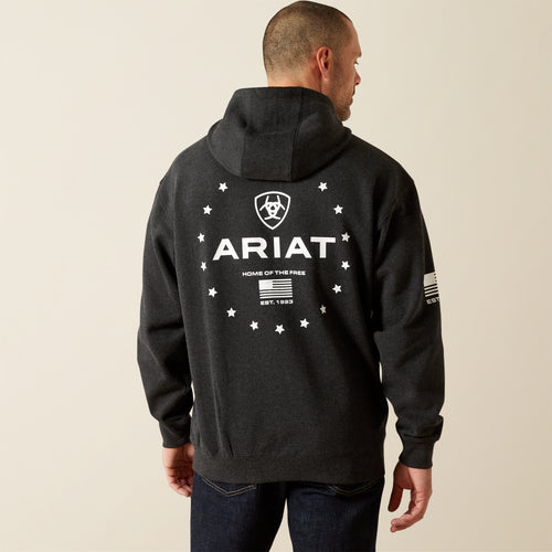 Pard's Western Shop Ariat Men's Charcoal Patriot Hoodie