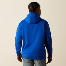Ariat Men's Blue with Orange Logo Hoodie