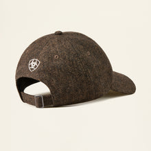 Ariat Chocolate Twill Country Cap with Embroidered Horse Design