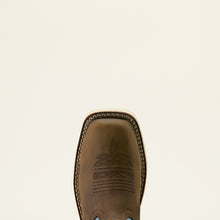 Ariat Women's Dark Brown Activator Waterproof Broad Square Toe Work Boots with Blue Tops