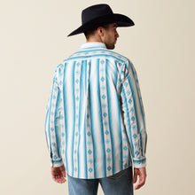 Ariat Men's Powers Blue/Grey Vertical Serape Print Classic Fit Button-Down Shirt
