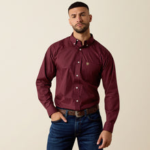 Pard's Western Shop Ariat Men's Reliance Burgundy Print Wrinkle Free Classic Fit Button-Down Shirt