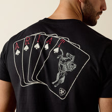Ariat Men's Ranch Royalty Spades Playing Cards Graphics Black T-Shirt