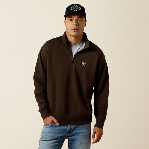 Pard's Western Shop Ariat Men's Brown 1/4 Zip Sweatshirt