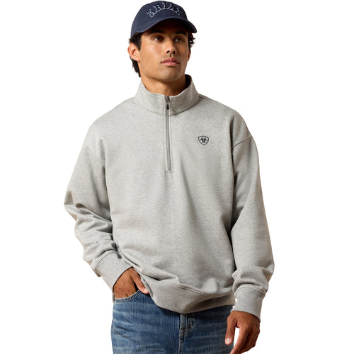Pard's Western Shop Ariat Men's Heather Grey 1/4 Zip Sweatshirt