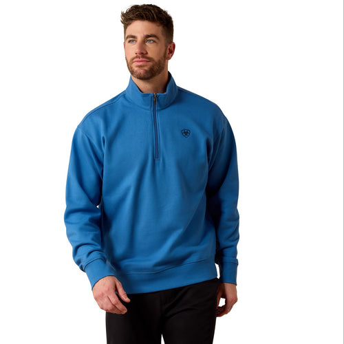 Pard's Western Shop Ariat Men's Federal Blue 1/4 Zip Sweatshirt