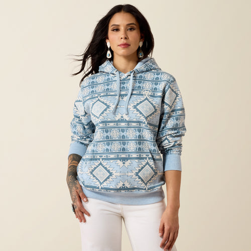 Pard's Western Shop Ariat Women's Blue Southwest Printed 2.0 Hoodie