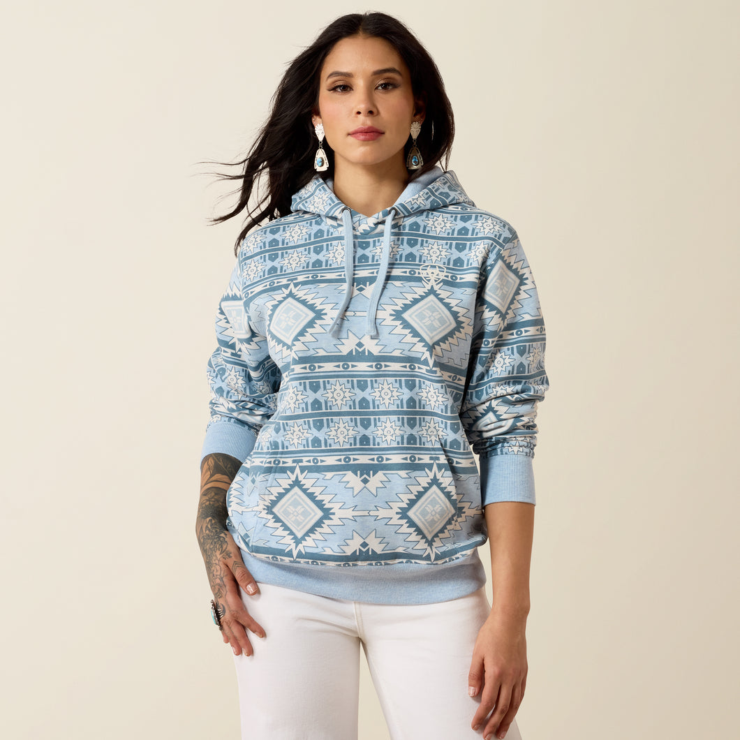 Pard's Western Shop Ariat Women's Blue Southwest Printed 2.0 Hoodie