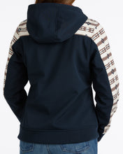 Cinch Women's Navy Bonded Hooded Jacket with Southwest Print Trim