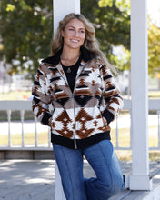 Cinch Women's Khaki/Brown/Black Southwest Print Polar Fleece Full Zip Jacket