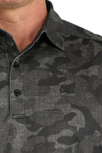 Cinch Men's Black Camo Print Arenaflex Polo Shirt