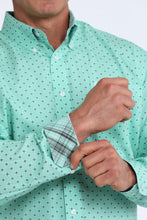 Cinch Men's Turquoise Geometric Print Button-Down Shirt