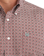 Cinch Men's Burgundy Geometric Print Button-Down Shirt