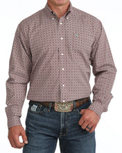 Pard's Western Shop Cinch Men's Burgundy Geometric Print Button-Down Shirt