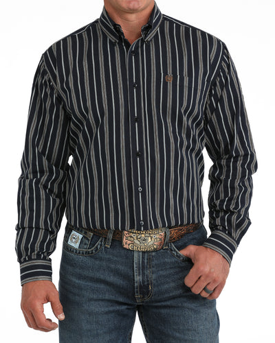 Pard's Western Shop Cinch Men's Dark Navy Stripe Button-Down Shirt