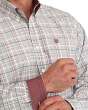 Cinch White/Gray/Burgundy Plaid Button-Down Shirt for Men
