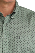 Cinch Men's Olive Print Arenaflex Short Sleeve Button-Down Shirt