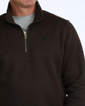 Cinch Brown 1/4 Zip Fleece Sweater Pullover for Men