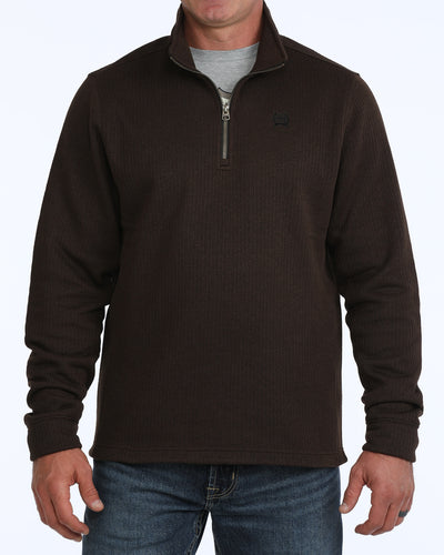 Pard's Western Shop Cinch Brown 1/4 Zip Fleece Sweater Pullover for Men
