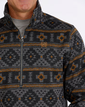 Cinch Men's Charcoal Southwest Print 1/2 Zip Sweater Knit Pullover