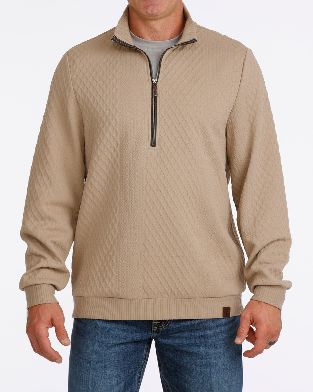 Pard's Western Shop Cinch Men's Stone 1/2 Zip Textured Pullover Sweater