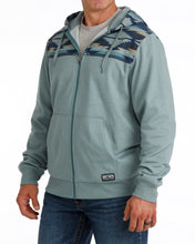 Cinch Men's Blue Aztec Print Full Zip Hoodie