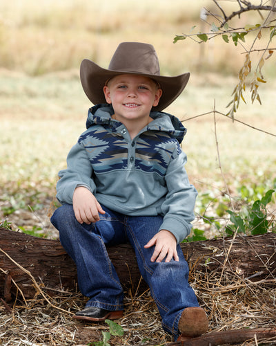 Pard's Western Shop Cinch Boys Blue Aztec Print Pullover Hoodie