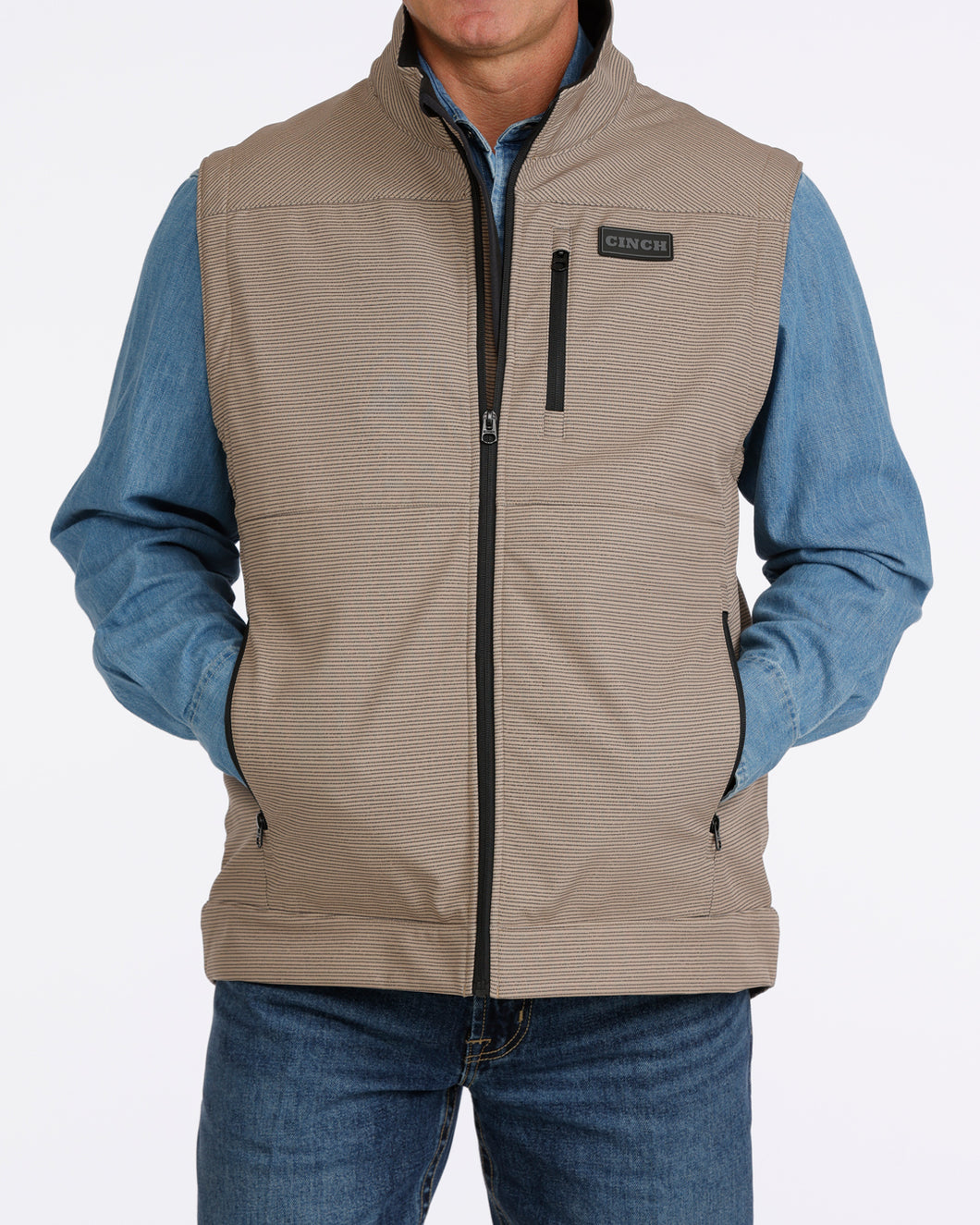 Pard's Western Shop Cinch Men's Khaki Printed Concealed Carry Bonded Vest