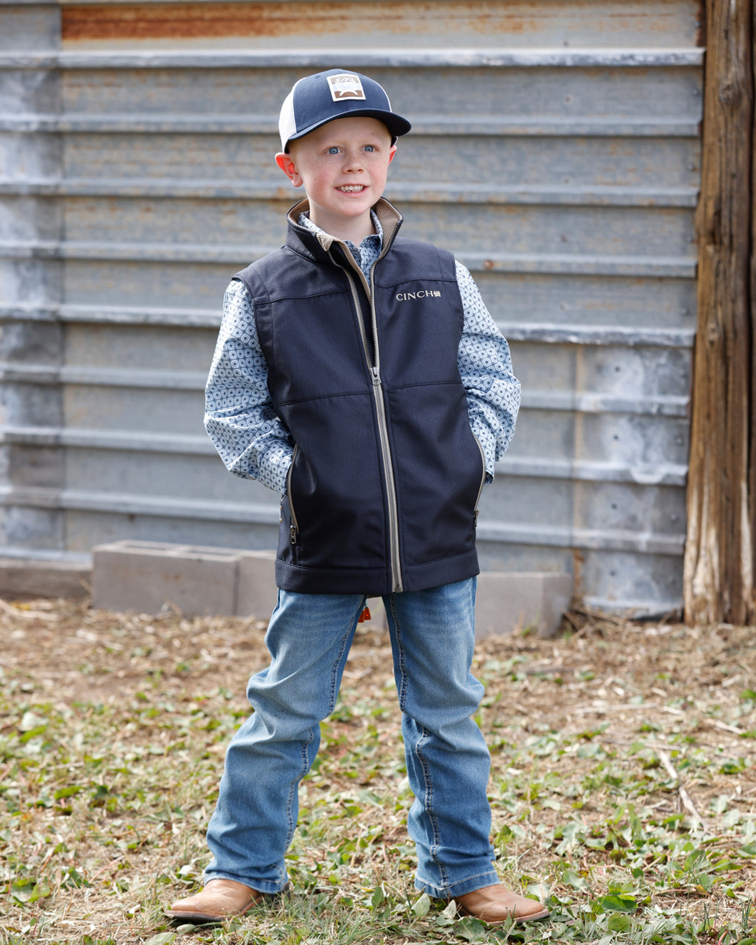 Pard's Western Shop Cinch Boy's Navy Bonded Vest