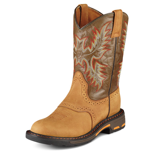 Pard's Western Shop Ariat Aged Bark Workhog Pull On Boots for Kids